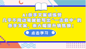 AI杀手文案训练营：写出“一击必中”文案，大幅提升销售额