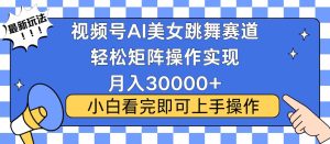 视频号蓝海赛道玩法：当天起号，拉爆流量收益，月入30000+