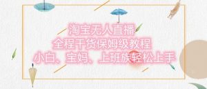 淘宝无人直播新玩法：小白、宝妈、上班族轻松上手，保姆级教程