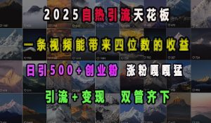 2025自热引流新高度：视频收益破千，引流变现双管齐下