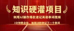 专业知识硬灌，10秒左右使你记牢一个单词，3min一个视频，日入好几张指日可待