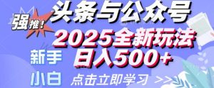 今日头条与微信公众号2025全新玩法日入好几张 新手初学者都能够快速上手 使用方便