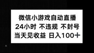 微信小程序全自动直播间，24h直播间不违规 防封号，当日见盈利 日入100
