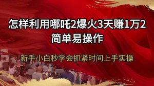怎么利用哪咤2爆红3天赚1万2简单易操作新手入门秒懂得尽早入门实际操作