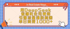 用DeepSeek做哪咤走秀视频，引爆流量增粉神器，单日转现1k
