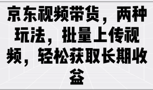 京东商城短视频带货，二种游戏玩法，批量采集短视频，轻松获取长期收益