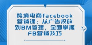 跨境电子商务facebook营销课：从投放广告到BM管理方法，全面了解FB营销方法
