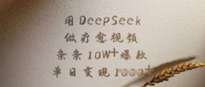 用DeepSeek做治愈短视频，一条条10W 爆品，单日转现好几张