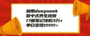 运用deepseek做健康养生跑道，教你如何制做，单日转现好几张