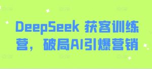DeepSeek 拓客夏令营，突破AI点爆营销推广
