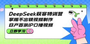 DeepSeek拓客夏令营：把握不出境视频后期制作，日产百条IP口播视频