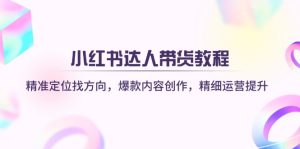 小红书达人卖货实例教程：精确定位找方向，爆品内容生产，细致运营提升