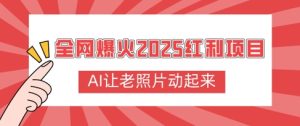 各大网站爆红2025收益新项目，AI让老照片动起来，萌新也可以快速入门