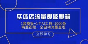 门店总流量工程爆破秘笈：1套模板 1个AI专用工具=1000条精确短视频，自动式数据流量变现