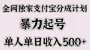 各大网站独家代理支付宝钱包分为方案，暴力行为养号，单人单日收益好几张