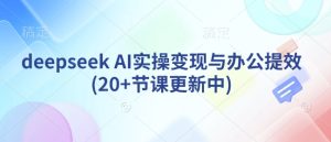 deepseek AI实际操作转现与办公室提质增效(20 堂课版本更新)