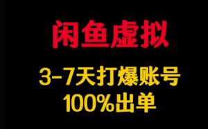 闲鱼平台虚似详细说明，3-7天打穿账户，100%开单