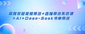 微信视频号短视频卖货 直播带货系统课 AI Deep-Seek推荐书单卖货