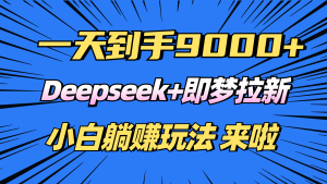 日入9000 ！Deepseek 即梦拉新，初学者躺着赚钱攻略大全来了！