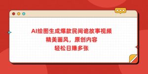 AI制图形成爆品民俗诡故事短视频，精致风格，优质内容，轻轻松松日入好几张