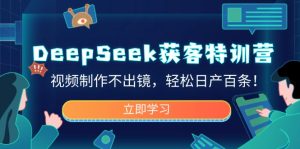 DeepSeek拓客夏令营，视频后期制作不出境，轻轻松松日产百条！