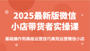2025最新版微信小商店卖货者实操课，基本操作到高级运营方法高效管理微小店