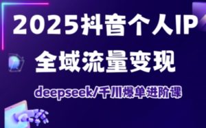 2025抖音个人IP全域流量转现升阶课，deepseek巨量千川打造爆款升阶课