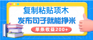 拷贝小程序，公布语句可以赚米，一条盈利200