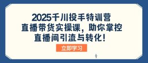 2025巨量千川投篮高手夏令营：直播卖货实操课，帮助你操控直播间引流与转化！
