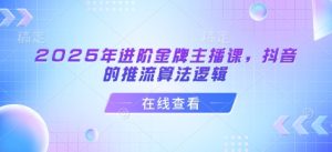 2025年升阶金牌主播课，抖音上的拉流算法逻辑