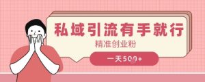 私域引流有手就行，日引500 精确自主创业粉