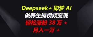 Deepseek 即梦AI，做养生操视频变现，轻轻松松增粉38W ，月入一W