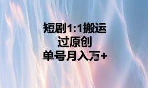 短剧剧本1比1运送过原创设计，运单号月入W