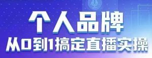 个人ip：从0到1解决直播间实际操作，用直播间为你自身的知名品牌创变，六大实际操作版块，变大个人影响力