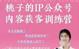 桃IP公众号文章拓客夏令营(第3期)，一门使你微信公众号从0到商业闭环课程内容