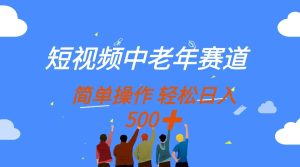 短视频中老年人跑道，使用方便，全平台盈利，没脑子运送日入500