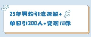 25年粉丝引流方法拆卸 单日引200人 转现好几张