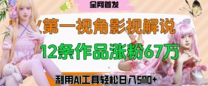 爆火第一人称视角影视解说，12条作品涨粉67W，巧用AI工具，轻松日入几张