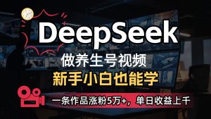 DeepSeek 既梦Ai形成中医养生视频，5分钟左右一条，一条条爆品，轻轻松松日入300