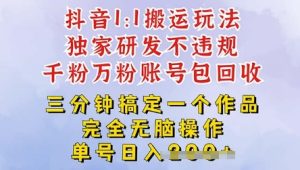 2025抖音视频纯运送过原创设计，运单号日入3张