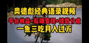 奥德彪经典语句搞好一条内容分发全网平台，服务平台盈利 后面转现 初始化程序流程，一鱼三吃多种转现