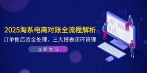 淘宝电子商务查账全过程分析，订单信息售后服务资产解决，三大报表闭环