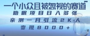 一个被严重低估的赛道，卖助睡眠实例教程日入三位数之上