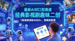 全新AI配声跑道，经典影视作品趣味性二创，1条短视频增粉4000 ，家庭保姆级实例教程