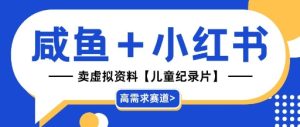 【高需求赛道】小红书+咸鱼做儿童纪录片赛道，一天轻松几十单，详细项目拆解