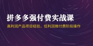 拼多多平台强付钱实战演练课-44期，高利润产品工作经验，低利润微付钱环节实际操作