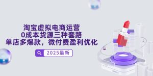 淘宝虚拟网店运营，成本费一手货源三种招数，门店多爆品，微付钱赢利提升