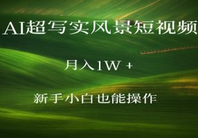 AI超写实风景短视频，月入w，新手小白都能操作