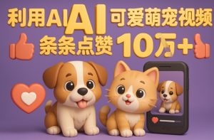能骗得全面的AI萌宠视频制做攻略大全：从0到 2W粉的爆款登陆密码
