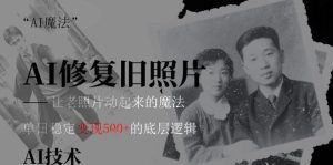 AI 魔法：让泛黄旧照变成朋友圈爆款视频，私域转化率提升%，单日变现张